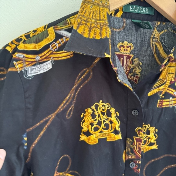 Vintage Ralph Lauren Equestrian Print Shirt L - Picture 2 of 12